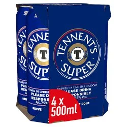 Tennents Super Cans 7.5%% 1X4X6X500ML